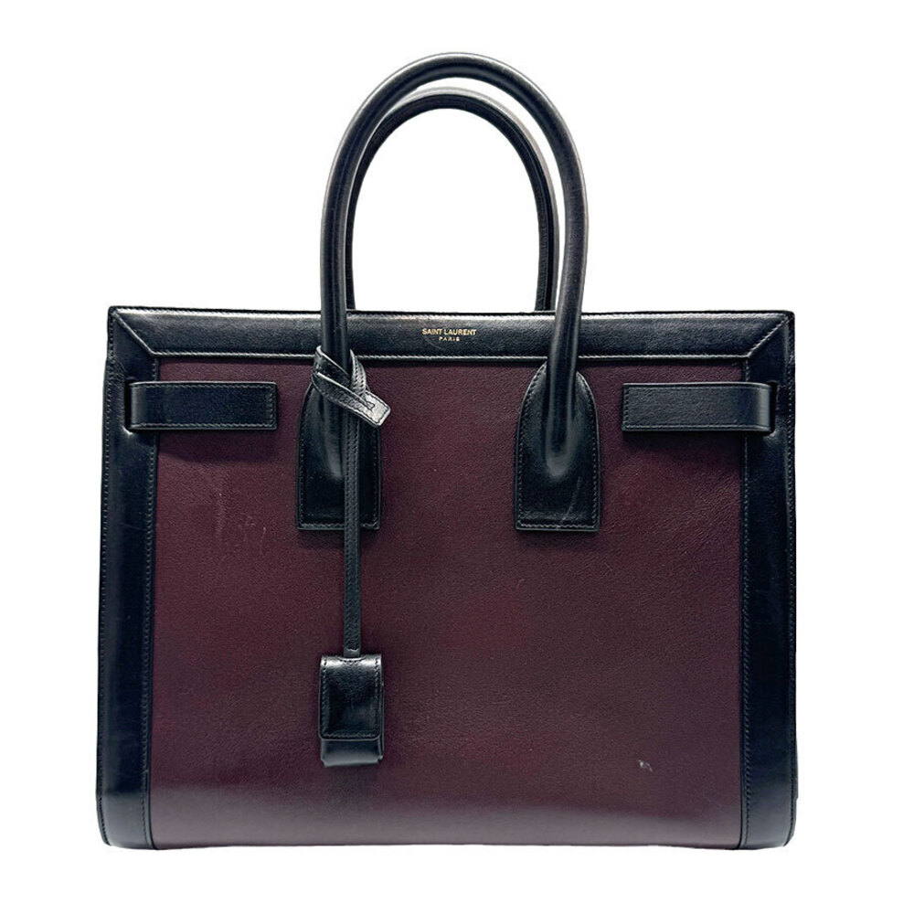 Saint Laurent shoulder bag handbag leather Burgundy Red black
